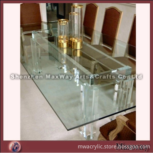 Modern rectangle transparent PMMA dining table